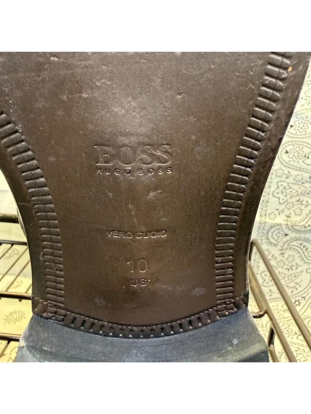 Boss By Hugo Boss Loafers Brown Leather Apron Toe Mens Size 10 EUC